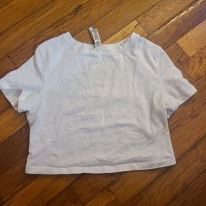 Skims white cotton cropped tee t-shirt crop top